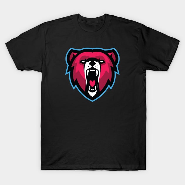 Roaring Success: Growling Bear Sports Mascot T-shirt for Baseball, Hockey, Basketball, and eSports T-Shirt by CC0hort